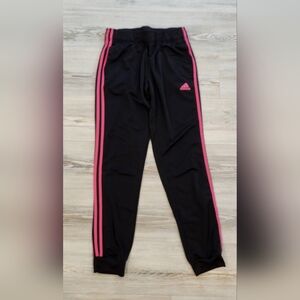 Adidas Women's Black Joggers with Pink Accents